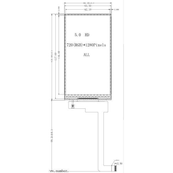 MIPI взаимодействуют 5 портрет дюйма TFT LCD HD 720x1280 с модулем CTP LCD