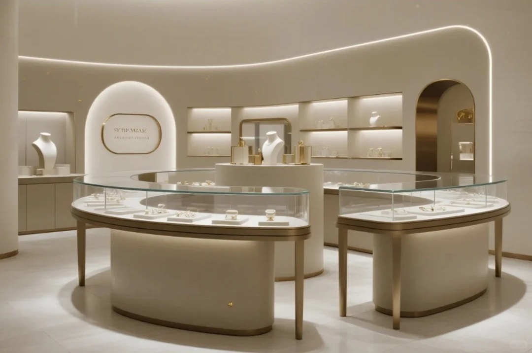 High End Jewellery Shop Interior Design Vitrine Jewelry Display Showcase Boutique Front Display Cabinet