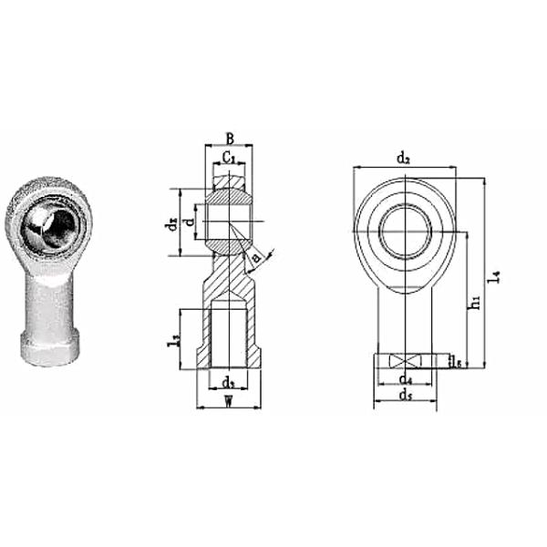 Правый женский нержавеющая сталь с концами подшипника бронзовая гонка низкоуглеродистая стальная корпус
