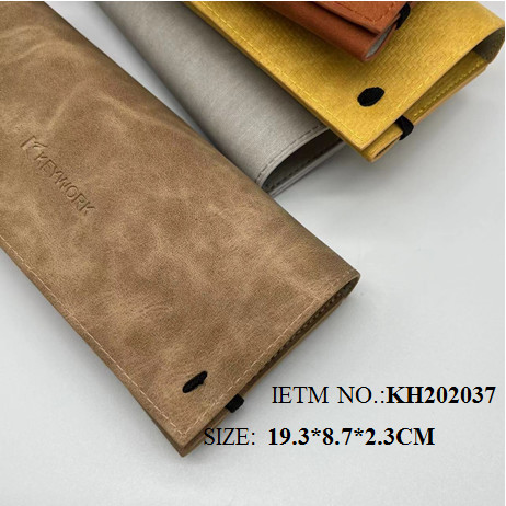 Sac de luxe de lunettes de soleil d'étui à lunettes en cuir souple de logo fait