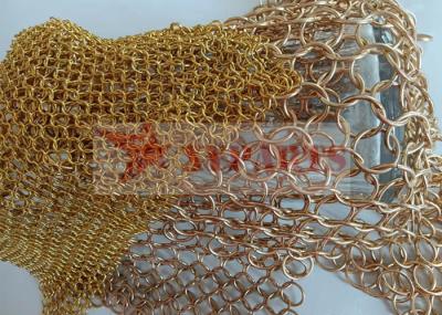 Welded Brass Ring Mesh For Partial Wall Decoration