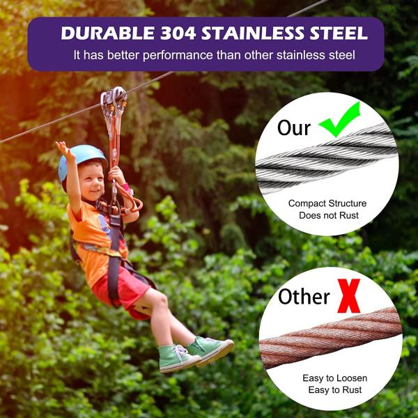 Гальванизированный 1/16 дюймовый проволока из нержавеющей стали с алюминиевыми рукавами и пальцами