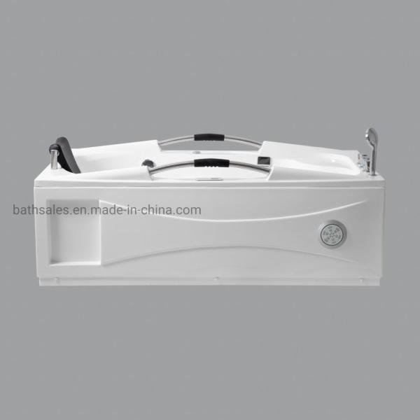 Structure Freestanding Tub Acrylic Massage Whirlpool Bathtub with Handles and Headrest