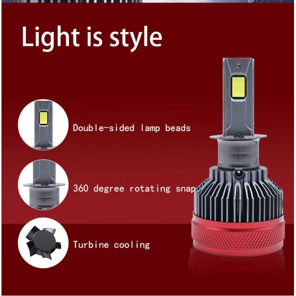 New Condition H3 Universal Car LED Headlights 24V Auto Lighting System Canbus Function H1 Bulb Shape Full Data White 6500k