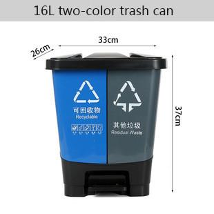 16L 20L 40L Sorting Trash Can School Dustbin Wet And Dry Commercial Use