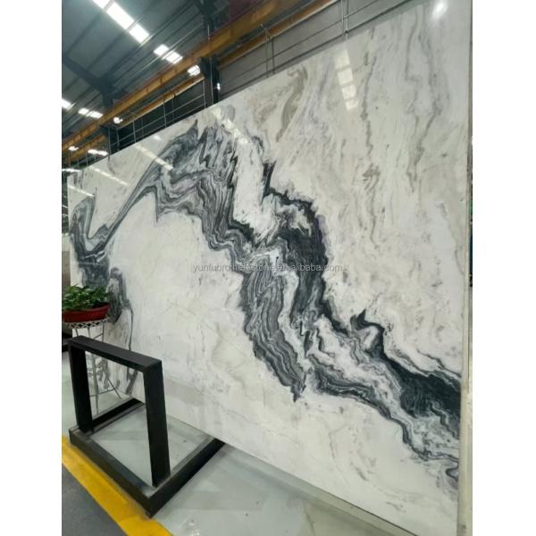 Modern Ink Painting Marble Big Slab Honed Grey Wall Panel and Kitchen Countertop Tile