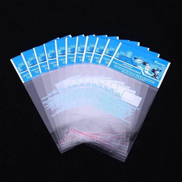 Пластиковый мешок прозрачной пластмассы OPP с заголовком BPA картона свободно