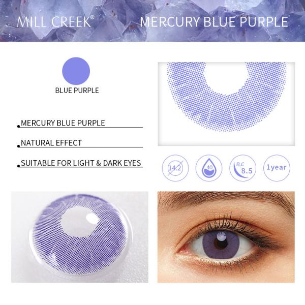 O olho grande roxo de alta qualidade das lentes de contato da cor compõe a ordem do OEM em linha