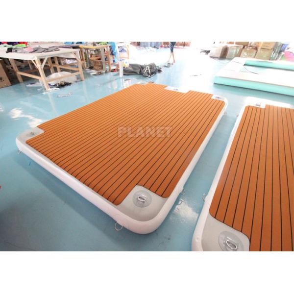 梯子が付いているチーク3x2x0.2mの膨脹可能な浮遊プラットホーム