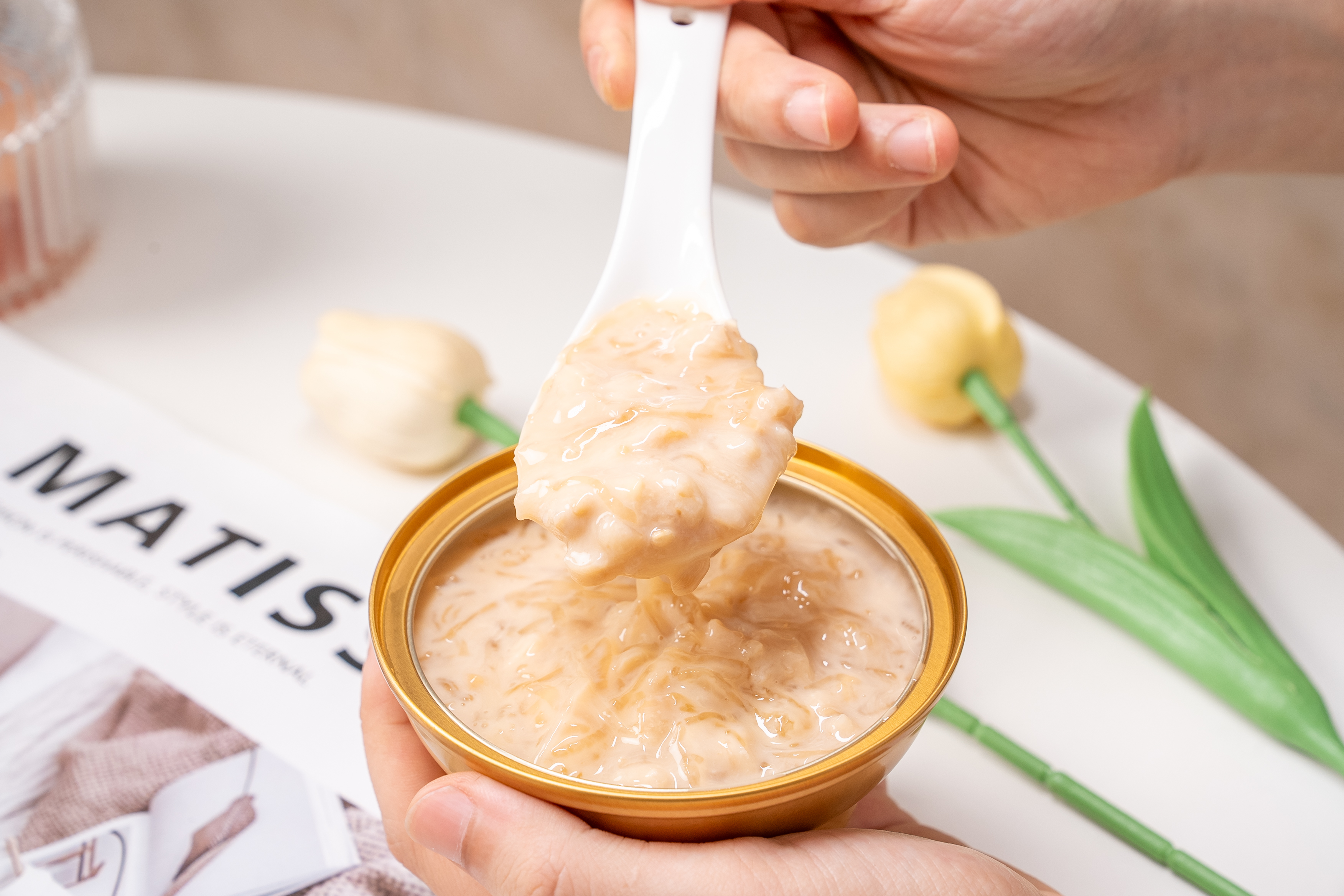 Soy Milk Coconut Elixir Bird's Nest Porridge High Protein Low Sugar Instant Nourishing Breakfast Congee