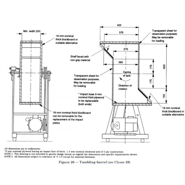Single Barrel Tumbling Barrel IEC Test Equipment Drop Height 500mm