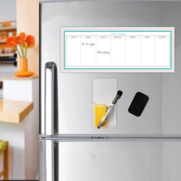 Reusable Whiteboard Pen Magnetic Holder Plastic Pen Holder With Self Adhesive Pad