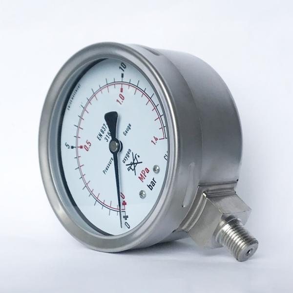 Use No Oil 1.4 MPa SUS 316 Tube/Socket 1/2 NPT All Stainless Steel Oxygen Pressure Gauge