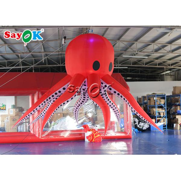 Красное украшение щупальец 3m осьминога нейлона 190T раздувное освещая