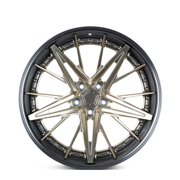 Customized 2 piece super deep dish concave brushed bronze polished wheel rim for sale