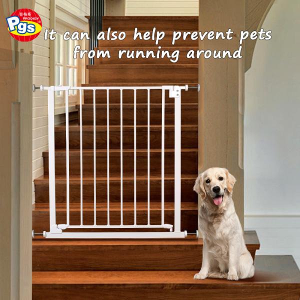 Safety Dog Gate for Stairs Auto-Close Safety Metal Child Gate for Baby with Pressure Mounted