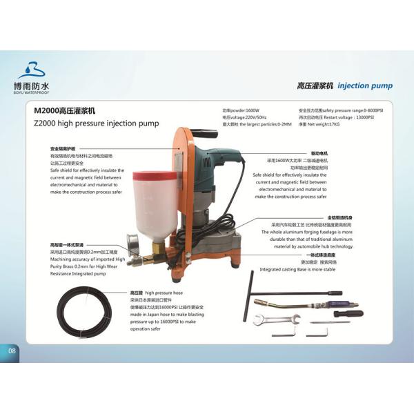 Building Coating Function Injection Resin High Pressure Grouting Injection Pump M2000