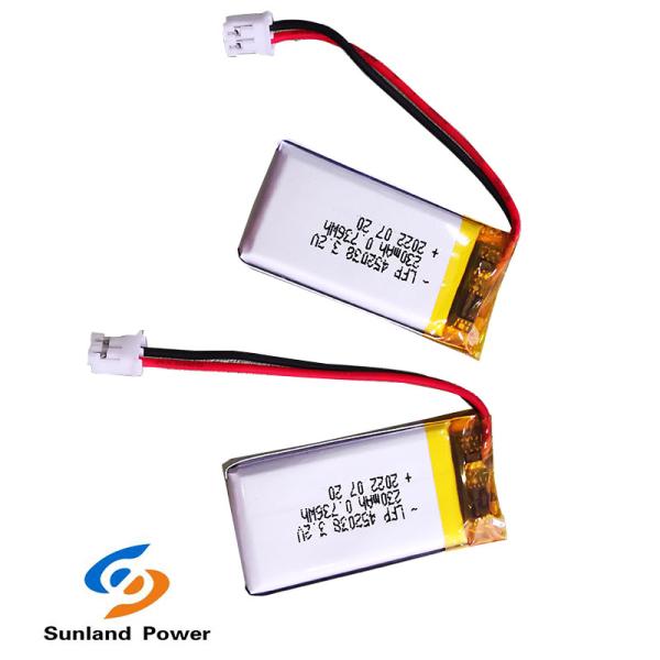 Литий-ионные аккумуляторы LiFePo4 Rechargeble полимера LP0452038 3.2V 230mAh