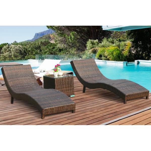 Leisure Aluminium PE Rattan Chaise Lounge chairs Outdoor Garden patio beach chair