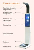 La escala multi Lcd del cuerpo del peso de la altura de la función exhibe con la impresora térmica