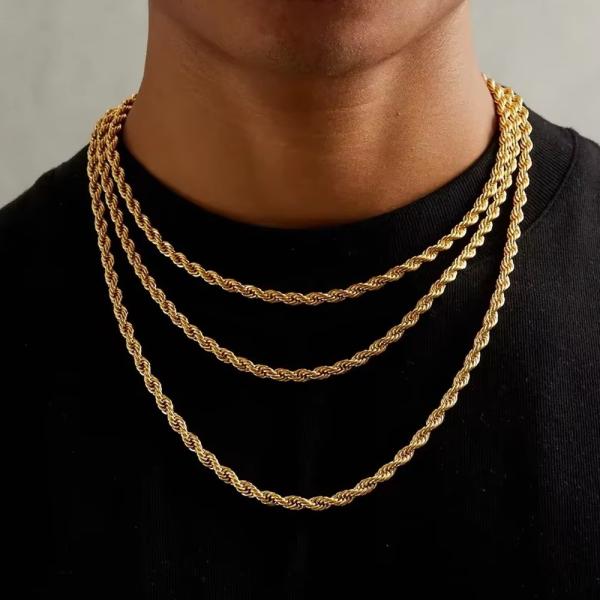 Non Tarnish No Fade Stainless Steel Rope Chain Jewelry Necklace Rope Chain Necklace