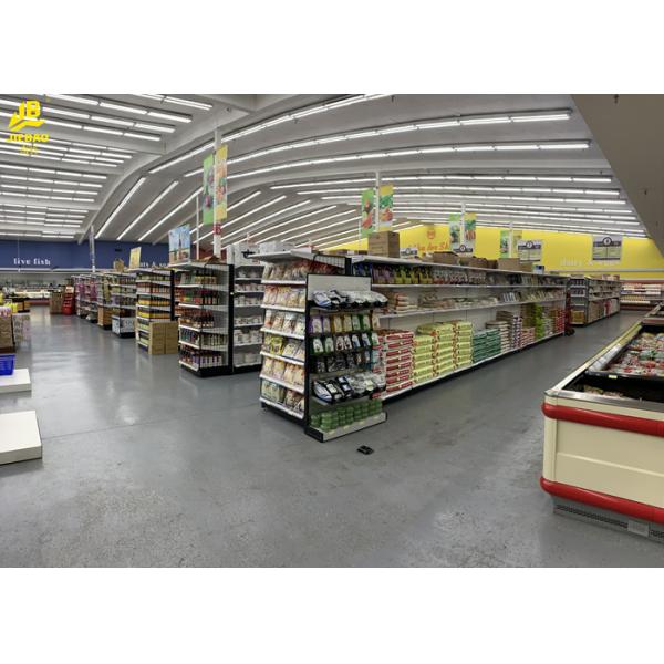 Double Side Supermarket Steel Racks Systems 2M High Steel Q235 1000m³ Hypermarket