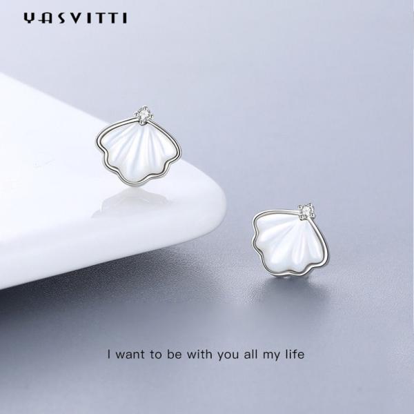 золото серег 14K 0.25oz 0.07cm стерлинговое серебряное покрыло серебряные серьги раковины