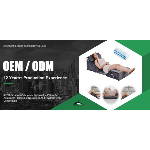 6PCS Orthopedic Bed Wedge Pillow Set for Adults 2-2.5 kg Body Support 100% Polyester Memory Foam Velour BLA