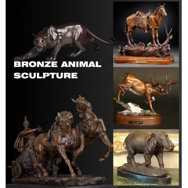 Character Ornaments Antique Bronze Elephant Statue For Home / Garden