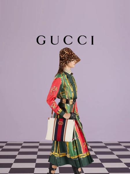 Lona branca Mini Blue Striped Tote Bag do algodão de Gucci que bloqueia G