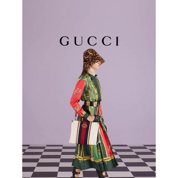 Холста хлопка Gucci сумка Tote белого мини голубая Striped блокируя g