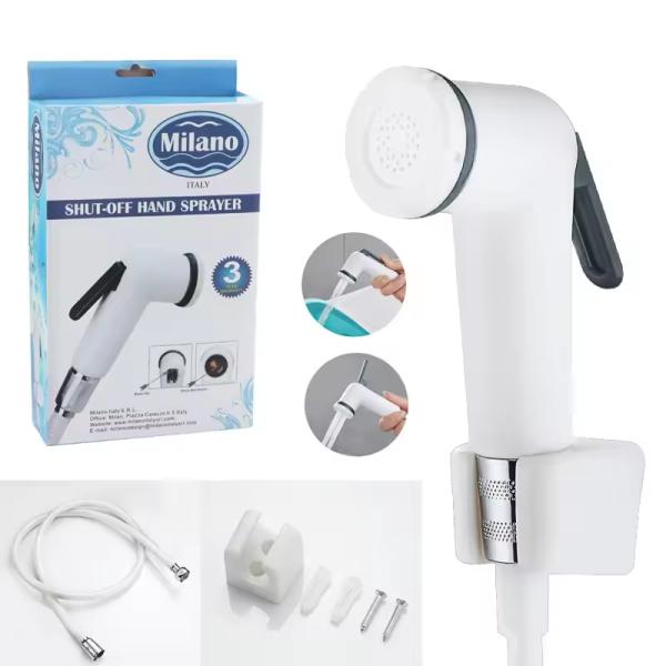 Effortlessly Keep Your Body Clean with White ABS Bidet Spray and Self-cleaning Nozzle