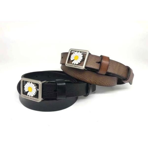 Classic Black 125cm Lady Leather Belt For Skirt