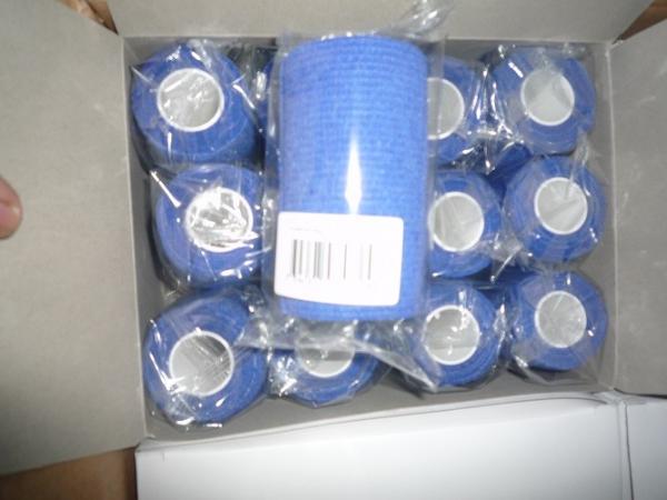 Self Adhesive Vet Wrap Custom size Strong nonwoven Elastic Medical blue Bandage