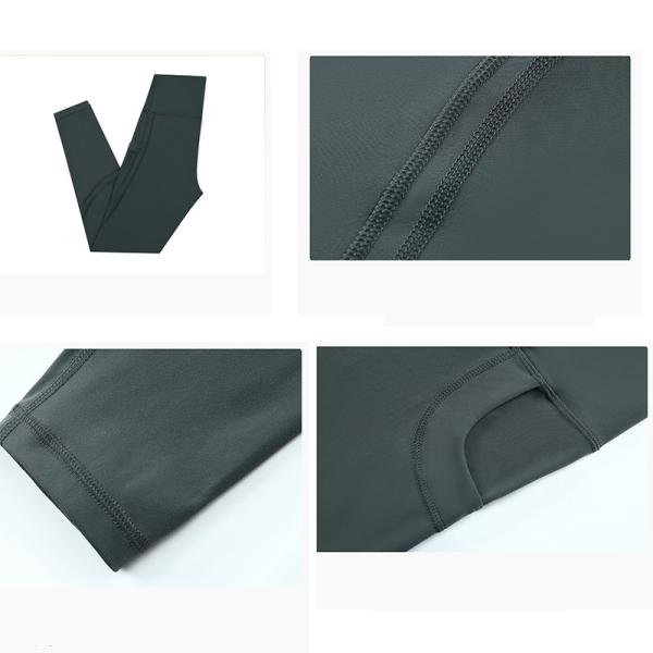 High Elastic Women's Yoga Tight Pants Naked Feeling Nylon Leggings With Pockets