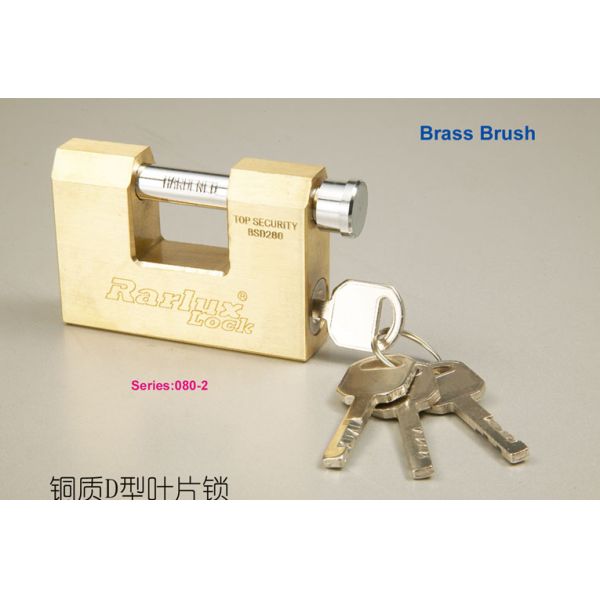 Rarlux Heavy Duty Steel Shackle Solid Padlock D Type Candado Rectangular Brass Padlock