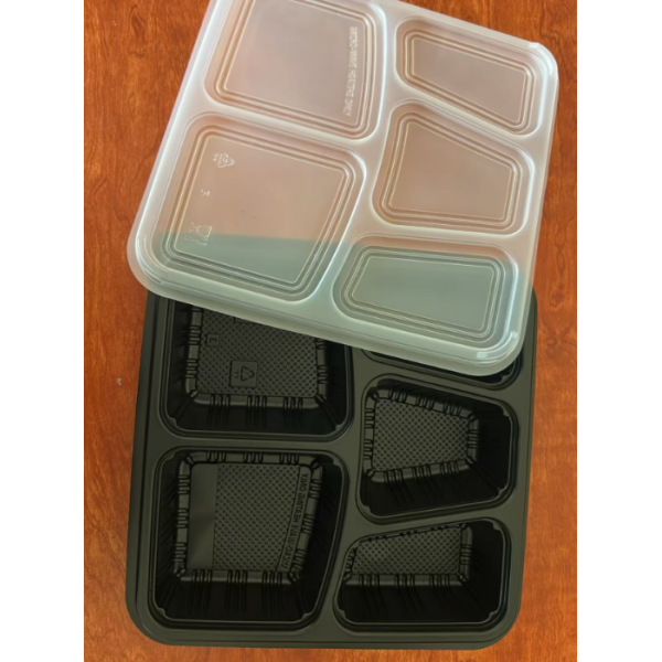 PP food boxes, 5-grid PP disposable food boxes, 5-grid PP food boxes, 5-grid food packaging boxes