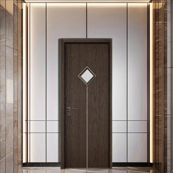 2025 New Design 35/45mm Thickness Formaldehyde-free Heat Insulation WPC Glass Hollow Door