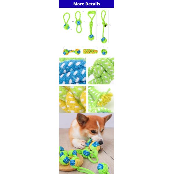 Durable Cotton Rope Toy For Dog Chew Indestructible Puppy Teething Rope Toy Set