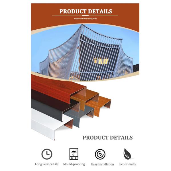 Interior Decor Fireproof Aluminum Screen Panels Customized Alum Strip Ceiling