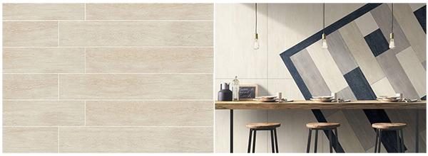 Rectified Edge Wood Look Porcelain Tile , Antibacterial Wood Look Ceramic Floor Tile