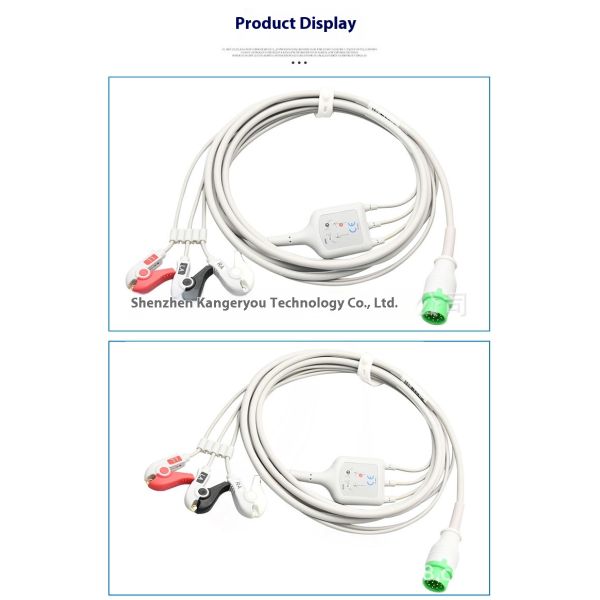 Commen 8000E Integrated 12-Lead ECG Cable C50 C30 C70 C80 NC8 Compatible With Medical Consumables Three-Lead Compatibility