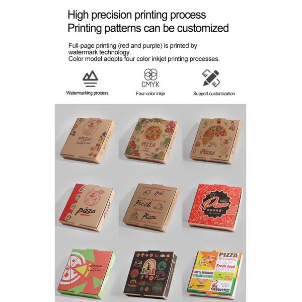 Printed Carton Corrugated Pizza Takeaway Box Container Packaging