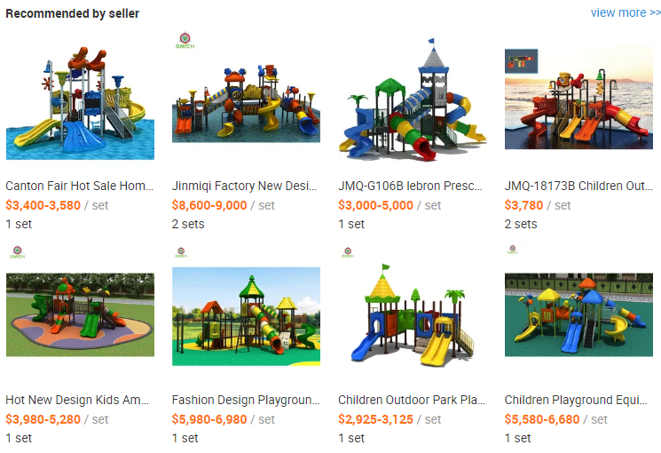 Children Amusement Park Playground Outdoor Play Equipment Items Big Plastic Slide Set