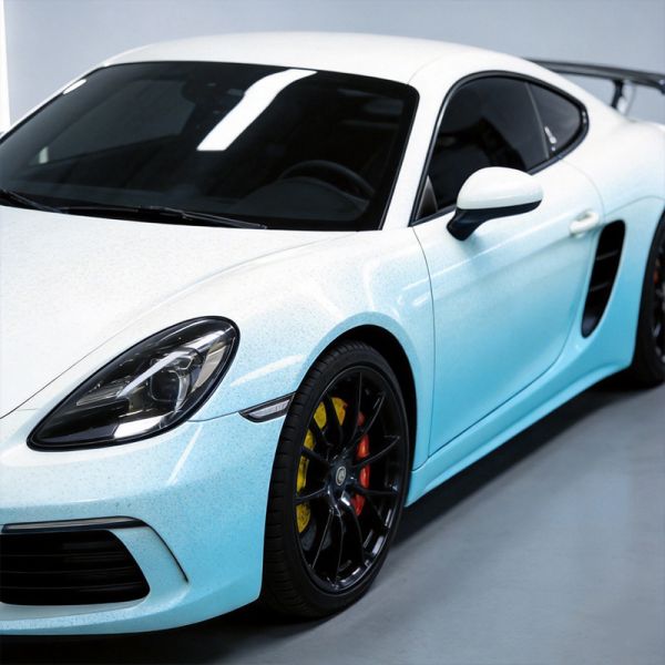 Snow White Color Shift Car Wrap Glossy TPU Car Wrap Film 6 mil