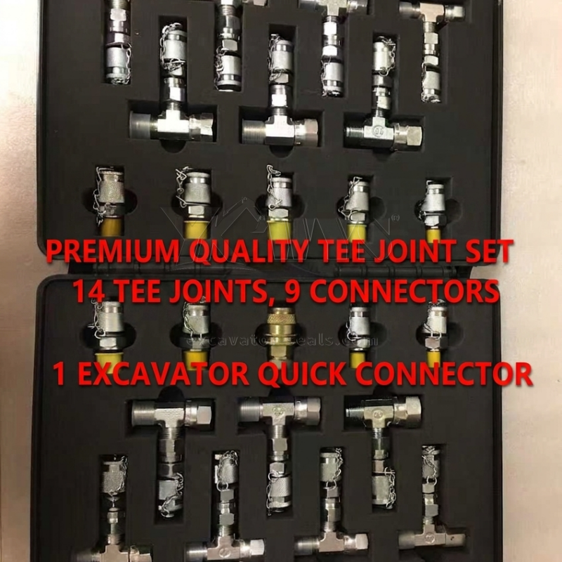 C Hitachi Komatsu  Hydraulic System Pressure Test Tee Fitting Kit 24 Pcs For Excavator