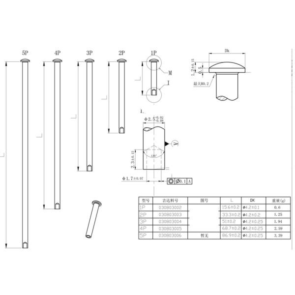 C1008 Blue White Zinc Plated Tubular Semi Hollow Rivets Dia 2.5x33