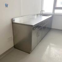 Mesa de laboratório de aço inoxidável resistente a álcalis com lava-louças ISO padrão polido 60cm