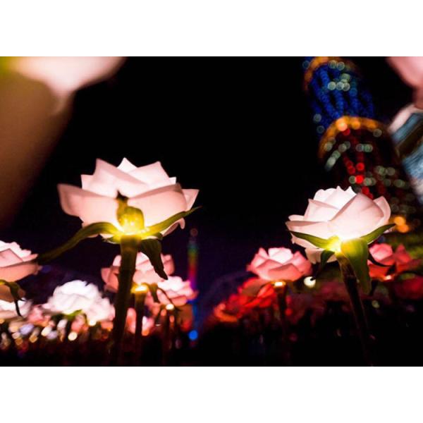 LED Silicone Rose Lights Lawn Simulation Flower Lamp Garden Courtyard Beautiful Display Bright Landscape Decorative