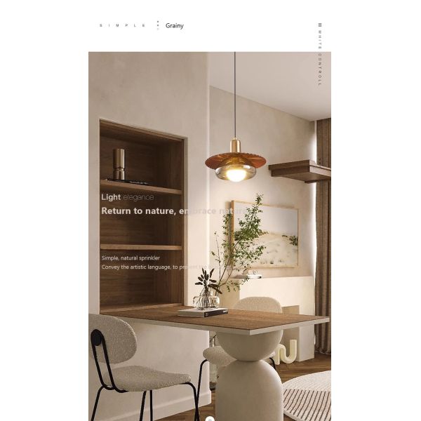 Glass Lampshade Bedroom Living Room Hanging Lights Vintage Led Glass Pendant Lamp Fixture (WH-VP-340)